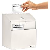 Adir Wall Mountable Steel Suggestion Box with Lock - Donation Box - Collection Box - Ballot Box - Key Drop Box - Safe Storage