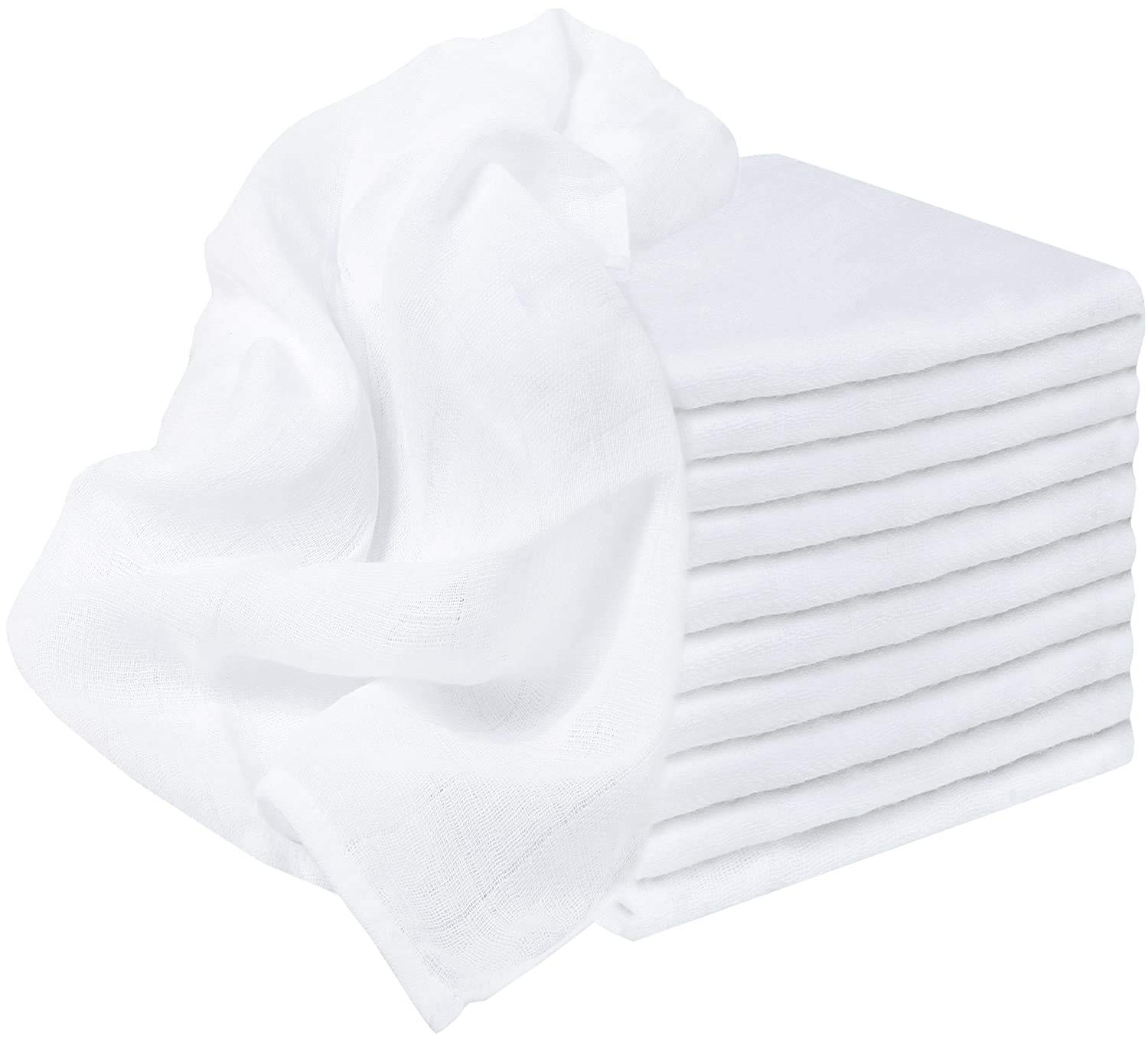 3 x PREMIUM QUALITY BABY MUSLIN SQUARES 100% COTTON, 72 X 72 CM, SUPERSOFT , MADE IN EU (WHITE)