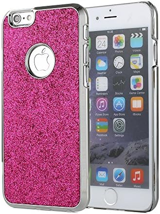 iPhone 6 Plus Case, oneCase™ Luxury Bling Glitter Crystal Rhinestone Chrome Plastic Hard Case Cover for Apple iPhone 6 Plus 5.5 inch with Screen Protector and Stylus (Glitter Rose Red)