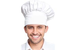 Xeoxarel Chef's Hats Adjustable Elastic Baker Kitchen Cooking Chef Cap for Adult/Kids
