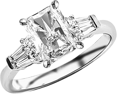 1 25 Ctw 14k White Gold Baguette Round Radiant Cut Diamond 1 25 Ctw 14k White Gold Baguette Round Radiant Cut Diamond