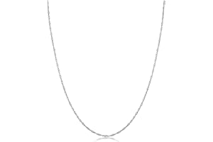 Kooljewelry 14k Solid White Gold Singapore Chain Necklace For Women - Real Gold Chain For Women (0.7 mm, 1.0 mm, 1.4 mm, 1.7 mm - Sizes from 14 to 30 inch long)