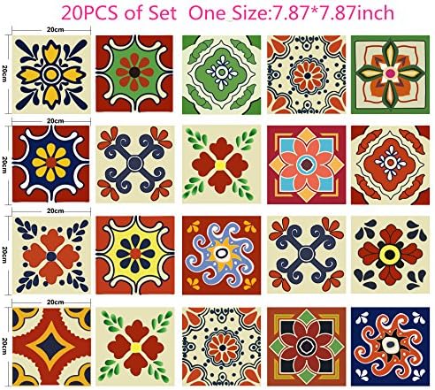 GYSLH 3D Refurbished Imitation Tile Stickers Decals Self-adhesive Removable Waterproof Walls Stickers For Bathroom & Kitchen Wallpaper Backsplash Home Decor(7.87"w x 7.87"h x 20PCS)(T-D005)