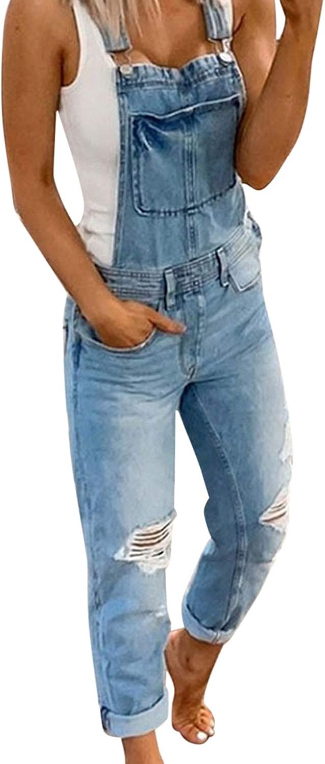 Combinaison en jean grande taille avec poches larges pour femme • Ma Combi