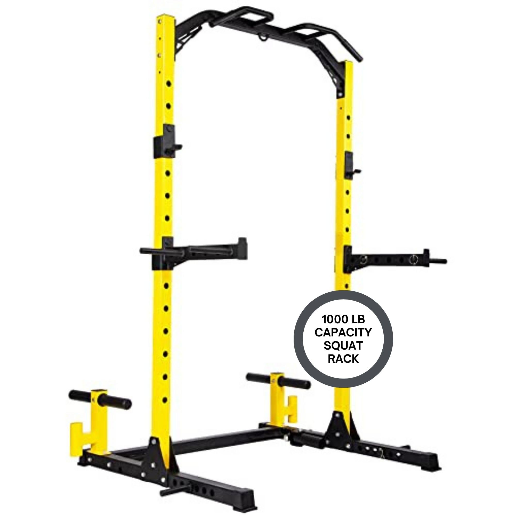 Photo 1 of HulkFit Multi-Functional Adjustable Pro Series Squat Rack for Home Gym Power Rack With Multi-Grip Pull Up Bar Strength Training Exercise Equipment Bench Press, Squats, And Deadlifts