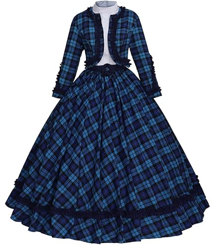 christmas caroling dress Women Caroler Cosplay Costume Vintage Victorian Southern Belle Ball Gown Civil War Green : Clothing, Shoes & Jewelry Vintage Gunne Sax Prairie color_Espresso shaped silhouette A white Color:Baby Pink