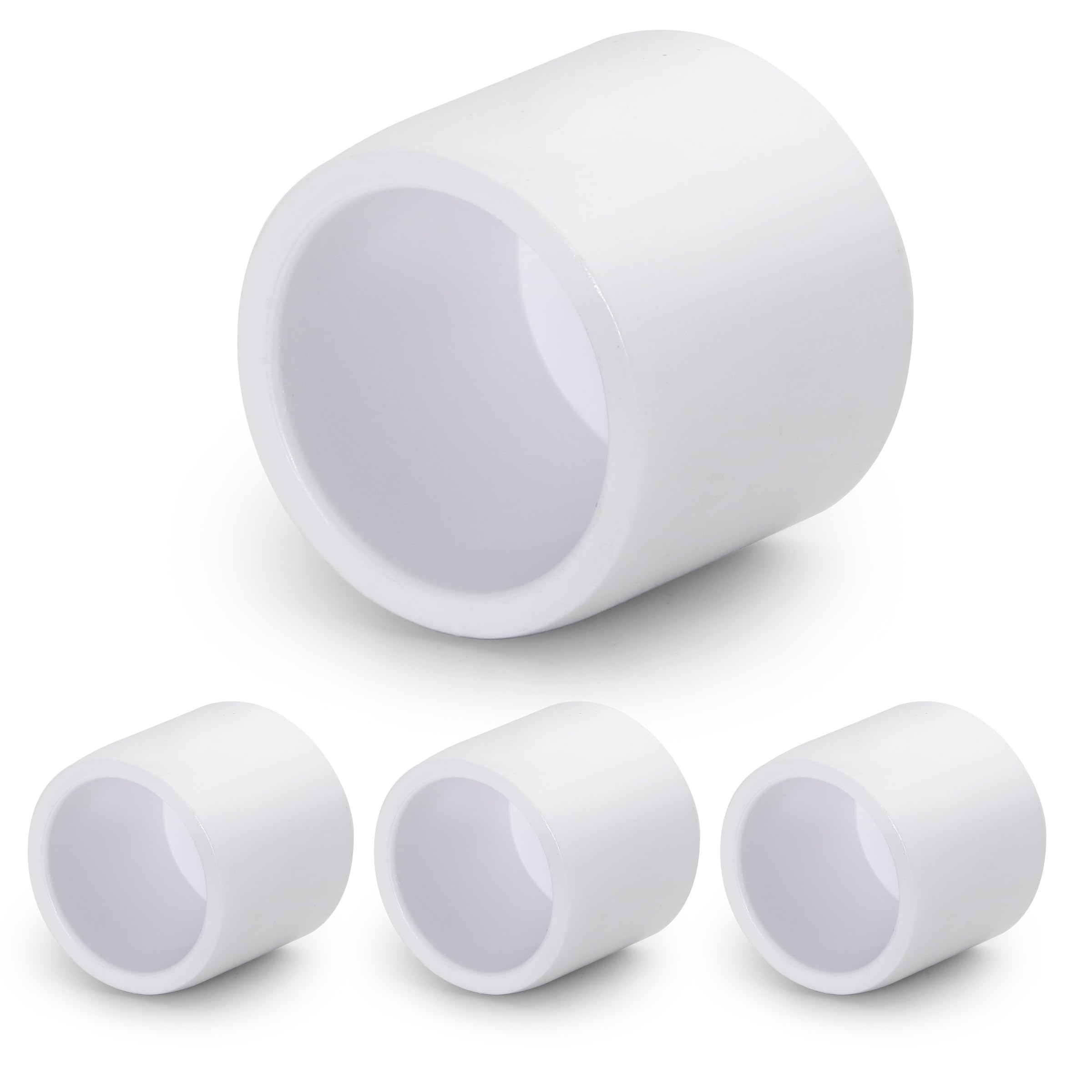 Photo 1 of SCH40 PVC Cap 1/2 Inch - Fit Standard 1/2" SCH40 PVC Pipes (OD Approx. 0.84"), Zernmiarder Furniture Grade Pipe Caps, White Pipe Cover Fittings for Plumbing, DIY, Garden & Furniture - 4 Pcs