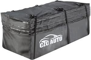CZC AUTO Expandable Hitch Cargo Carrier Bag 9.5 cu. ft Extends to 11.6 cu. ft, Waterproof/Rainproof/Weatherproof, for Car Truck SUV Vans' Hitch Trays Hitch Baskets, Safe Steady Durable Soft Black