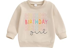 WoHaHa Toddler Baby Boys Girls Birthday Sweatshirt Infant Baby Birthday Rompers Long Sleeve Cotton Pullover Top Fall Clothes