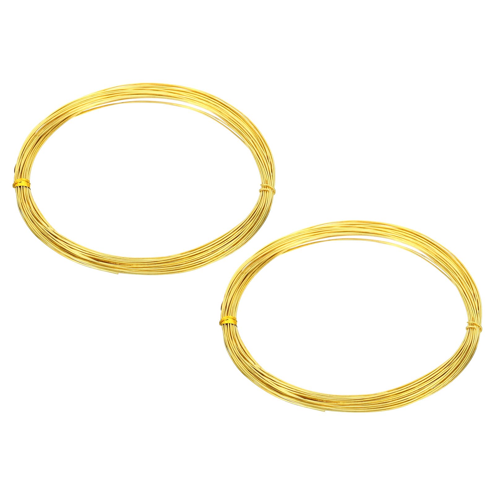 PATIKIL Half Hard Brass Wire, 2Pcs 23Gauge/0.6mm Diameter 10m/32.8ft Pure Craft Wire for Jewelry Making Beading Garden Plants