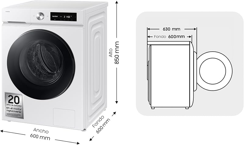 WW11DB7B34GWU3, Lavatrice AI EcoBubble, 11 kg, Efficienza Energetica A-20%, con SmartThings, Intelligenza Artificiale e Programma Super Speed 39, Bianco