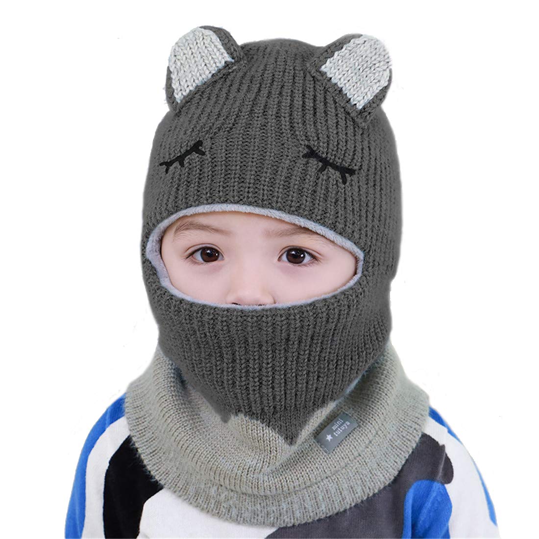 Wxllzlife Kids Winter Hat Baby Winter Hat Scarf Mitten Set Unisex
