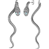 HZMAN Retro Snake Earrings for Women Stainless Steel Gothic Punk Snake Stud Earring Biker Party Jewelry Gift