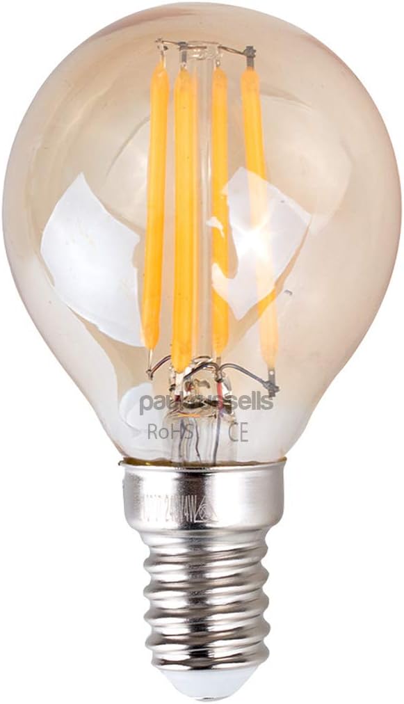 paul russells LED Filament Golf Ball Light Small Edison Screw E14, 35W Equivalent G45 Bulbs
