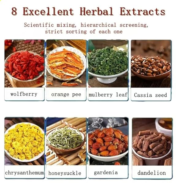 NATURAL DANDELION WOLFBERRY TEA, SUPPORTS KIDNEYS & LIVER HEALTH WITH A NATURAL BLEND OF SEVEN HERBAL INGREDIENTS 12 COUNT (120G)