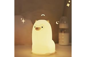 Tremdwoto Alpaca Night Light for Kids，7 Color Baby Nightlight with Touch Control & 1H Timer, Battery Operated Soft Animal Night Light for Nursery, Toddler Room Decor, Gift for Girls, Boys, Women