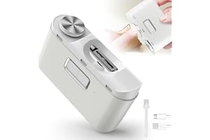 ERDFCV Electric Nail Clipper, 3 Speeds Automatic Electric Nail Trimmer for Adults Seniors Baby Children with LED Light, Rechargeable Electric Nail Clippers for Men Women Kids, Electric Finger Toe Nail Cutter