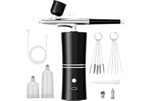 CBVCBV Airbrush Kit Portable Airbrush Air Brush Kit with Air Compressor Airbrush for Nails Airbrush Compressor High Pressure Nail Airbrush Machine Handheld Mini Air Brush Kit (Black)