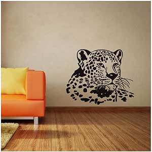 Cabeza de leopardo clásica extraíble etiqueta de la pared decoración
