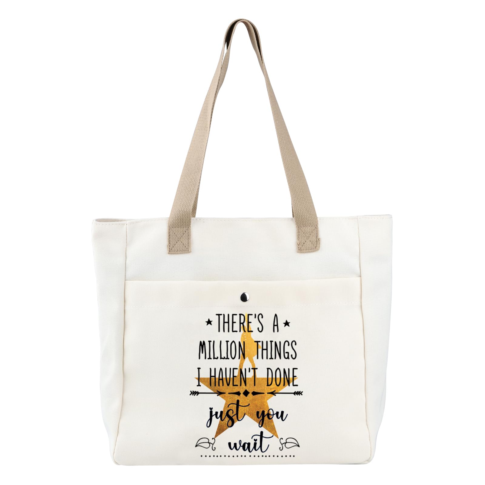 PLITI Broadway Musical Tote Bag There's a Million Things I Haven't Done But Just You Wait Hamilton Gift Theatre Lover Gift (Million Things TBU)