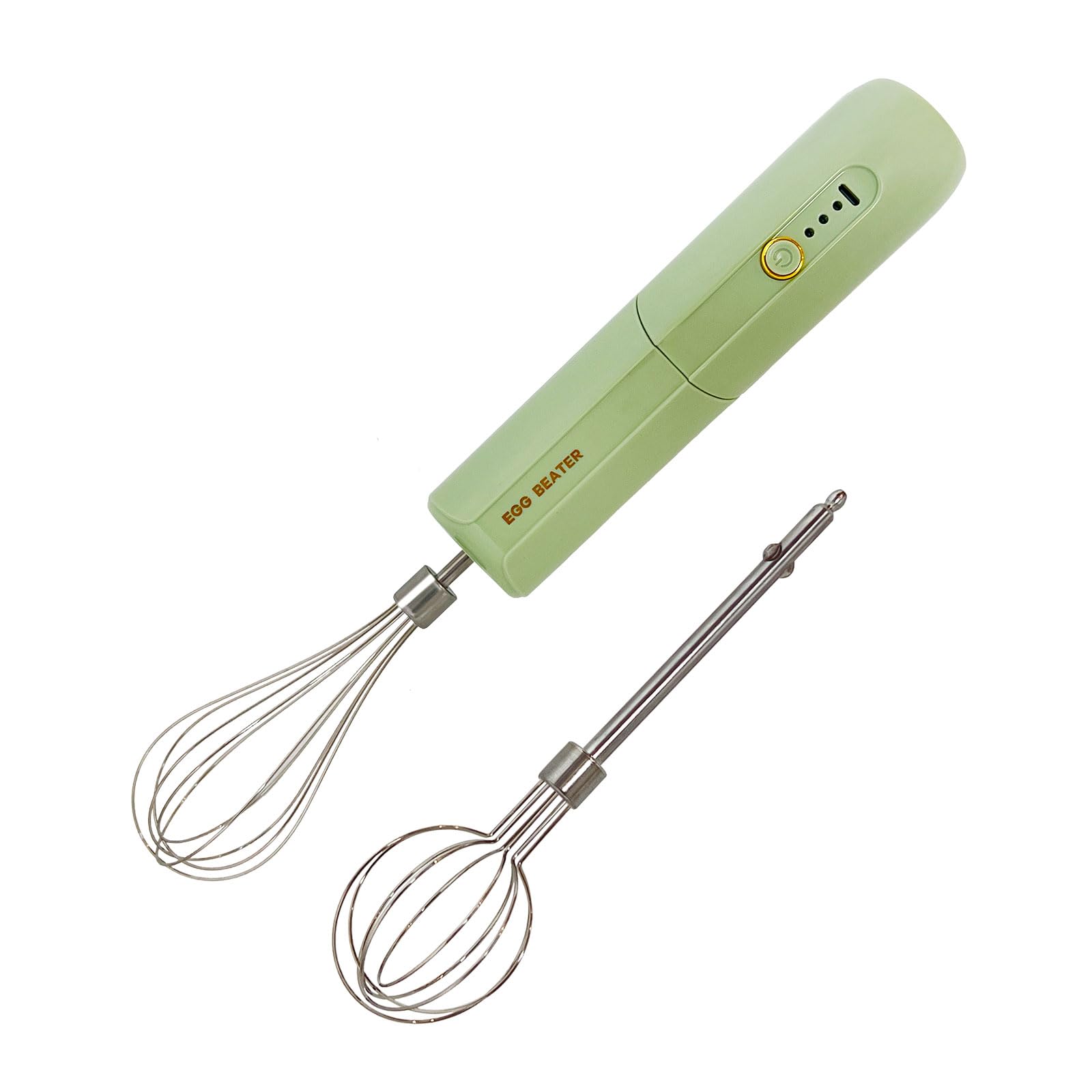 Photo 1 of Cordless Hand Mixer, Foldable Design Handheld Electric Whisk with 3 Speed Modes, Hand Held Egg Beater with 2 Detachable Stir Whisks (Green)