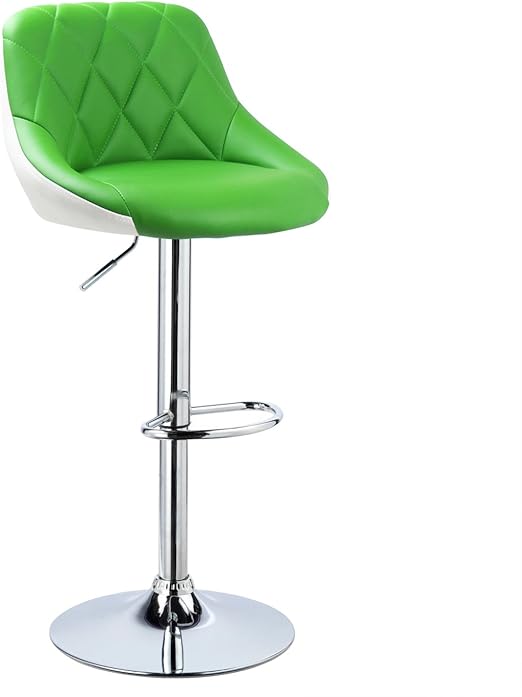WOLTU Bar Stool Faux Leather Kitchen Stool Barstool Green Seat Adjust