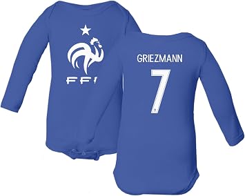 Amazon Co Jp Tcampフランス18 National Soccer 7アントワーヌ グリエスマン世界選手権little幼児ベビー長袖ボディスーツ 12m スポーツ アウトドア