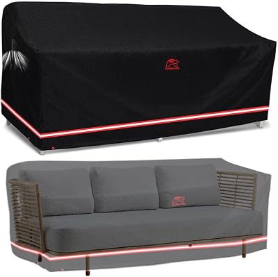 Turtle Life Garden Sofa Cover Black 236x102x89 cm UV & Water Resistant