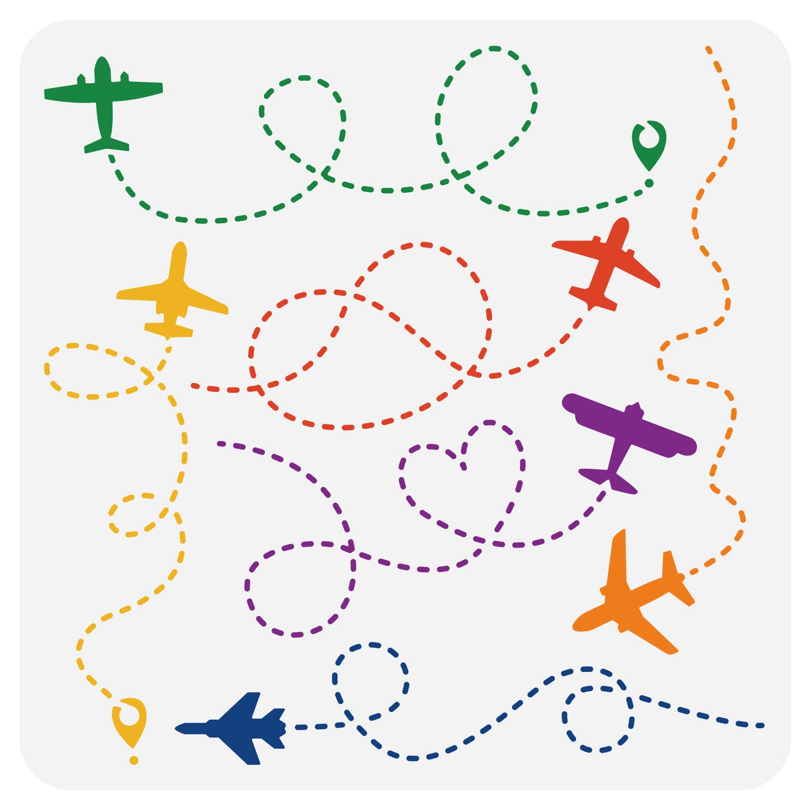 BENECREAT Reusable Plastic Stencils, Plane Airplane Flight Stencils Painting Template for DIY Walls Art Scrapbook Crafts Furniture, 30x30cm