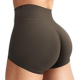 YEOREO Women's Biker Shorts 2.5" No Front Seam Elysina High Waist Hidden Scrunch Workout Gym Yoga Running Shorts