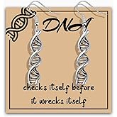 MAOFAED DNA Double Helix Earring for Women, Chemistry Gift, Science Molecule Biology Earring(DNAearring)