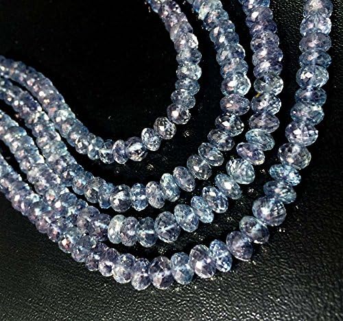 AAA QUALITY TANZANITE BLUE MYSTIC CRYSTAL QUARTZ FACETED RONDELLE LOOSE GEMSTONE BEADS 8"INCH STRAND