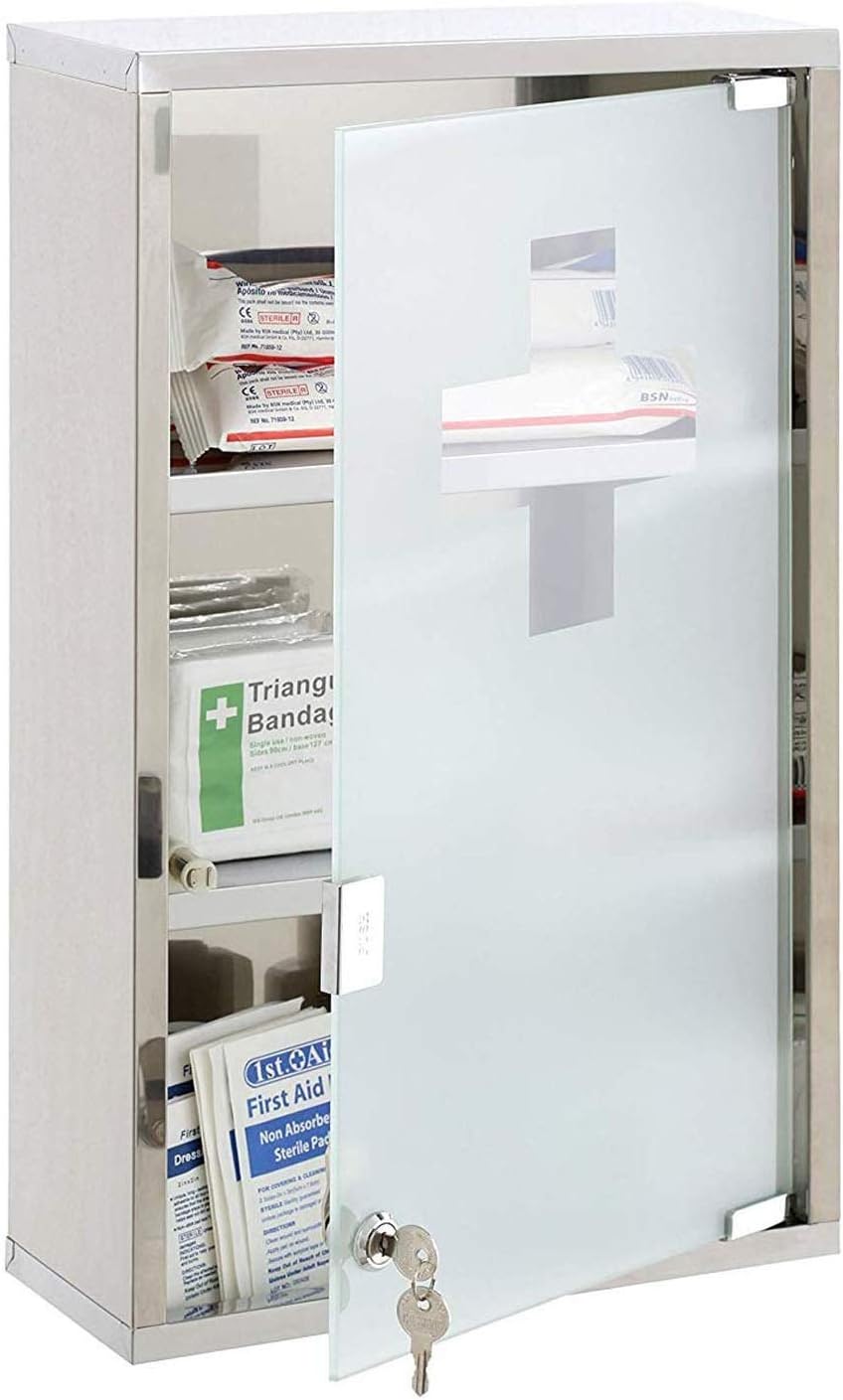 Greenfields Medicine Wall Mounted Stainless Steel Lockable