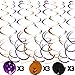 Spooktacular Creations 57 Pieces Halloween Party Swirl Ceiling Hanging and Wall Witches Bats Spider Skull Swirl Hanging Cards Decorations Indoor