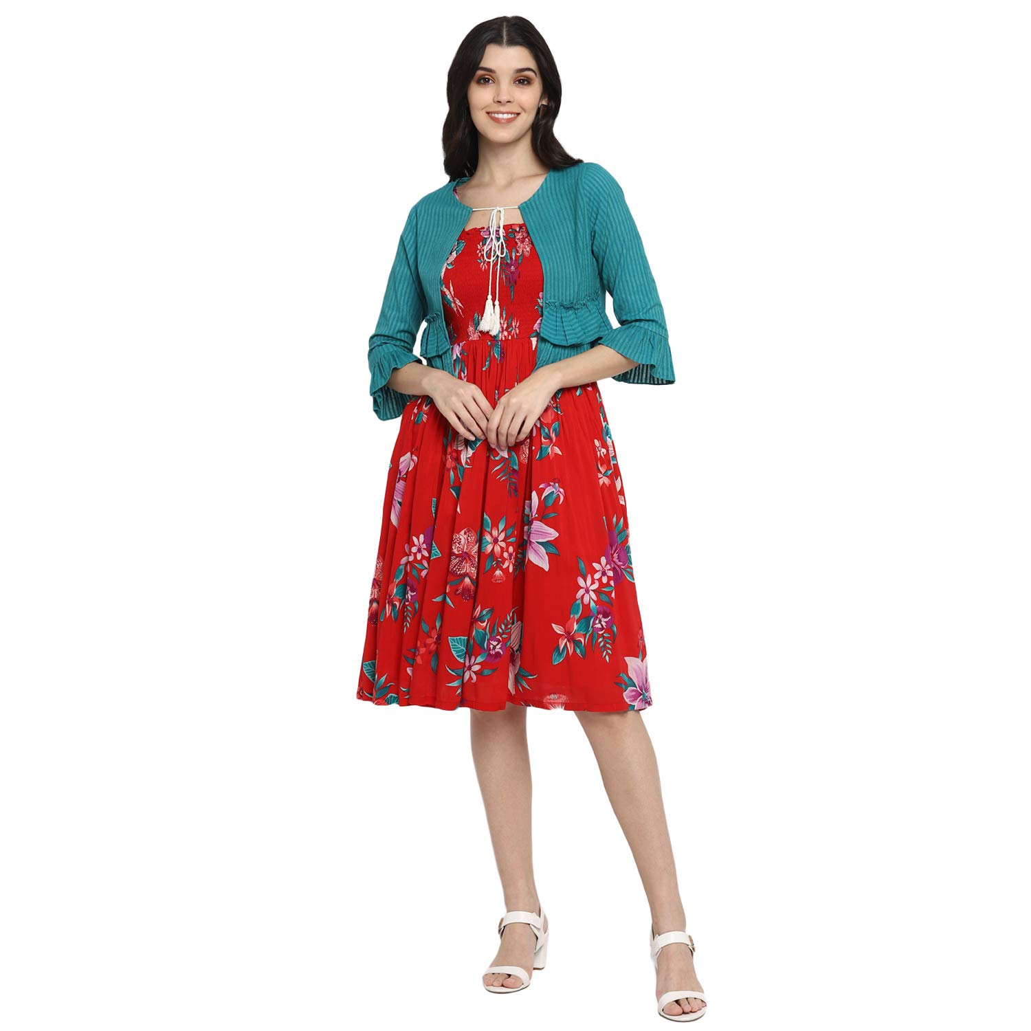 red green yellow dress