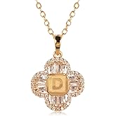 14K Gold Plated 5A Cubic Zirconia Initial Necklace for Women – Dainty Personalized A-Z Letter Pendant, Adjustable 18"+2" Chain, Gold Initial Jewelry Gift