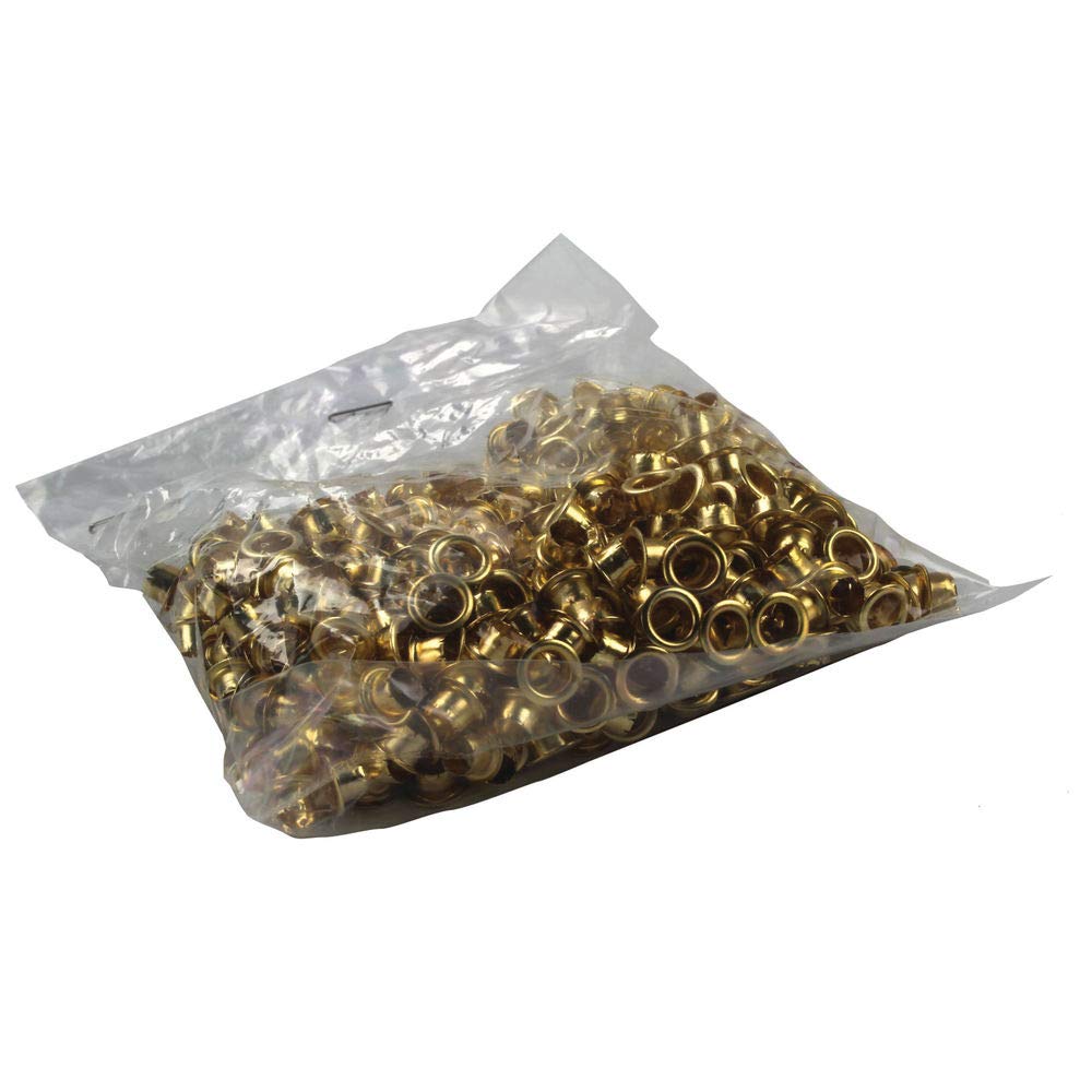 Rexel Natural Brass Finish Eyelets, For up to 15 Sheets, 4.7 mm Diameter and 3.2 mm Length, Use with Hole Punch and Eyelet Pliers, Copper Plated, Pack of 500, 20320050