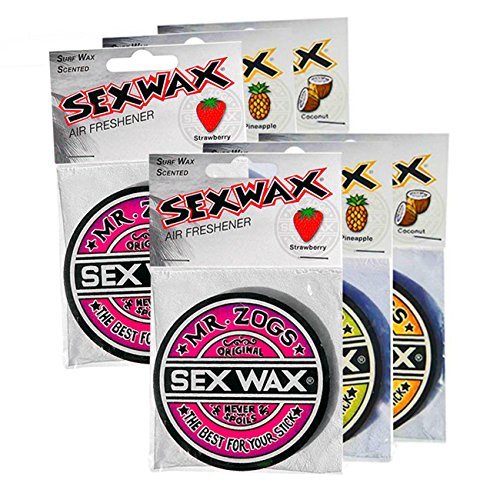 Sex Wax Coconut, Strawberry and Pineapple Air Freshener 6 Pack