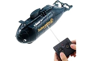 Tipmant Mini Remote Control Nuclear Submarine Toy RC Boat Electronic Water Kids Birthday Gifts (Blue)