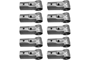 10Pcs T Pipe Connector, Pipe Clamp Connectors, Galvanizing Steel Tee Pipe Clamps with Bolts and Nuts, T Pipe Clamp Connector,