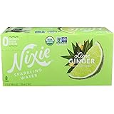 Nixie Sparkling Water, Water Sparkling Lime Ginger Organic, 12 Fl Oz, 8 Pack