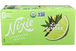 Nixie Sparkling Water Organic Lime Ginger Sparkling Water 8 Pack, 12 FZ
