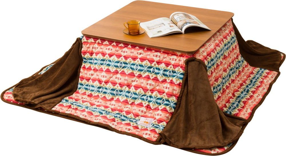 EMOOR Microfiber Space-Saving Kotatsu Futon Set (Comforter & Rug), Square-Type, Ortega Beige