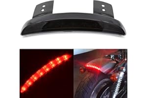 KaTur Smoke Chopped Fender Edge Motorcycle 8 LED RED Stop Running Brake Rear Tail Light for Sportster XL 883N 1200N XL1200V X
