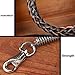 COMSUN Leather Dog Leash Braided Pet Training Leather Lead Belt 4.3ft Long 0.8 Inch Wide for Medium Large Dogs Up to 220lbs with Buffer Spring Black