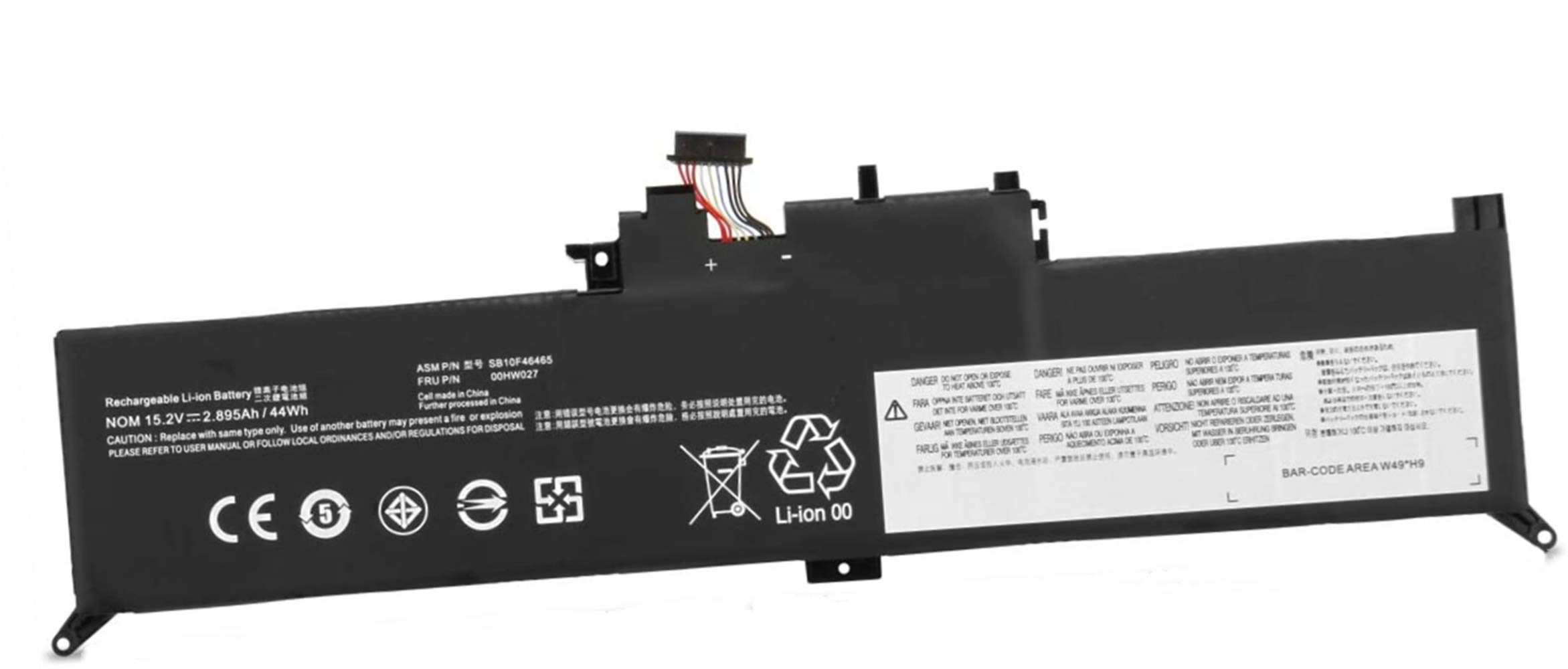 ASKC 15.2V 44Wh 00HW026 00HW027 Laptop Battery for Lenovo ThinkPad Yoga 260 Series 01AV432 01AV433 SB10F46464 SB10F46465 SB10F97589