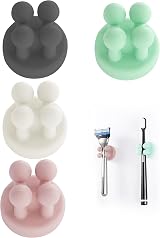 Zayin Silicone Toothbrush Holders 4pcs Multi-Function Wall Hooks