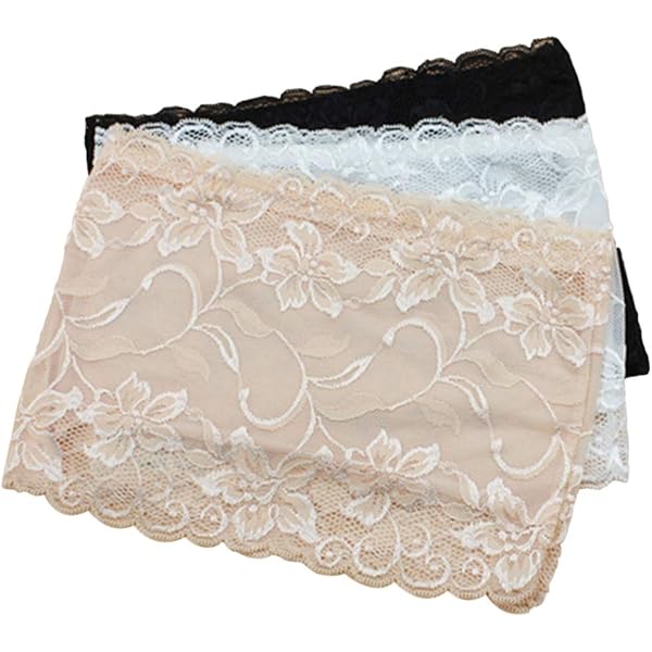 Tinksky 3pcs Women's Floral Lace Stretchy Strapless See