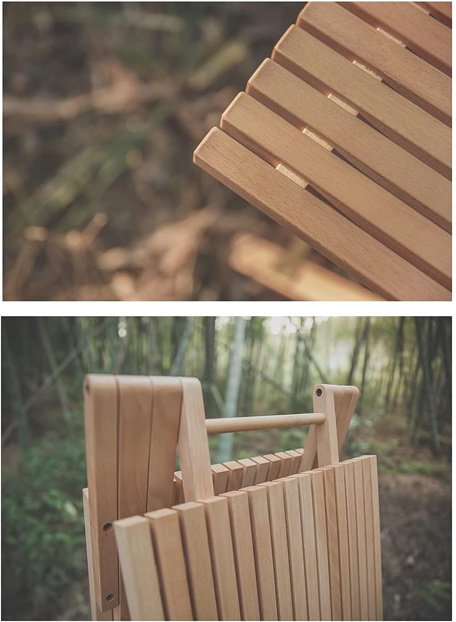 DOKICAMP Stripe Table Camping Table Folding Wood Table Portable Picnic Easy to Fold and Carry Single (Beech): Kitchen & Dining