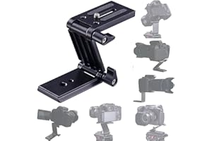 ANGELREALLY Universal Flex Tilt Head Z Mount Bracket Tripod Quick Releas Plate Mounting Compatible with Monopod Slider Rail Cage Rig Stabilizer Gimbal DSLR Camera
